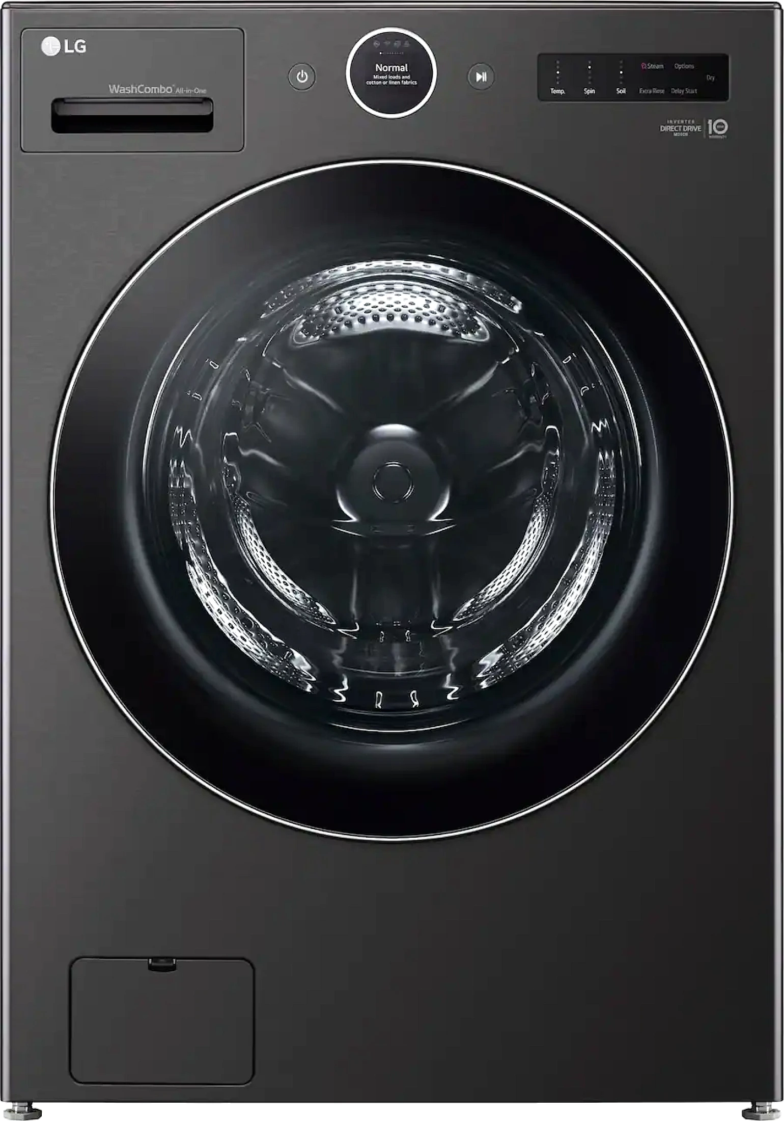 LG WM6998HBA 5.0 cu. ft. Washer/Dryer Combo, Black Steel